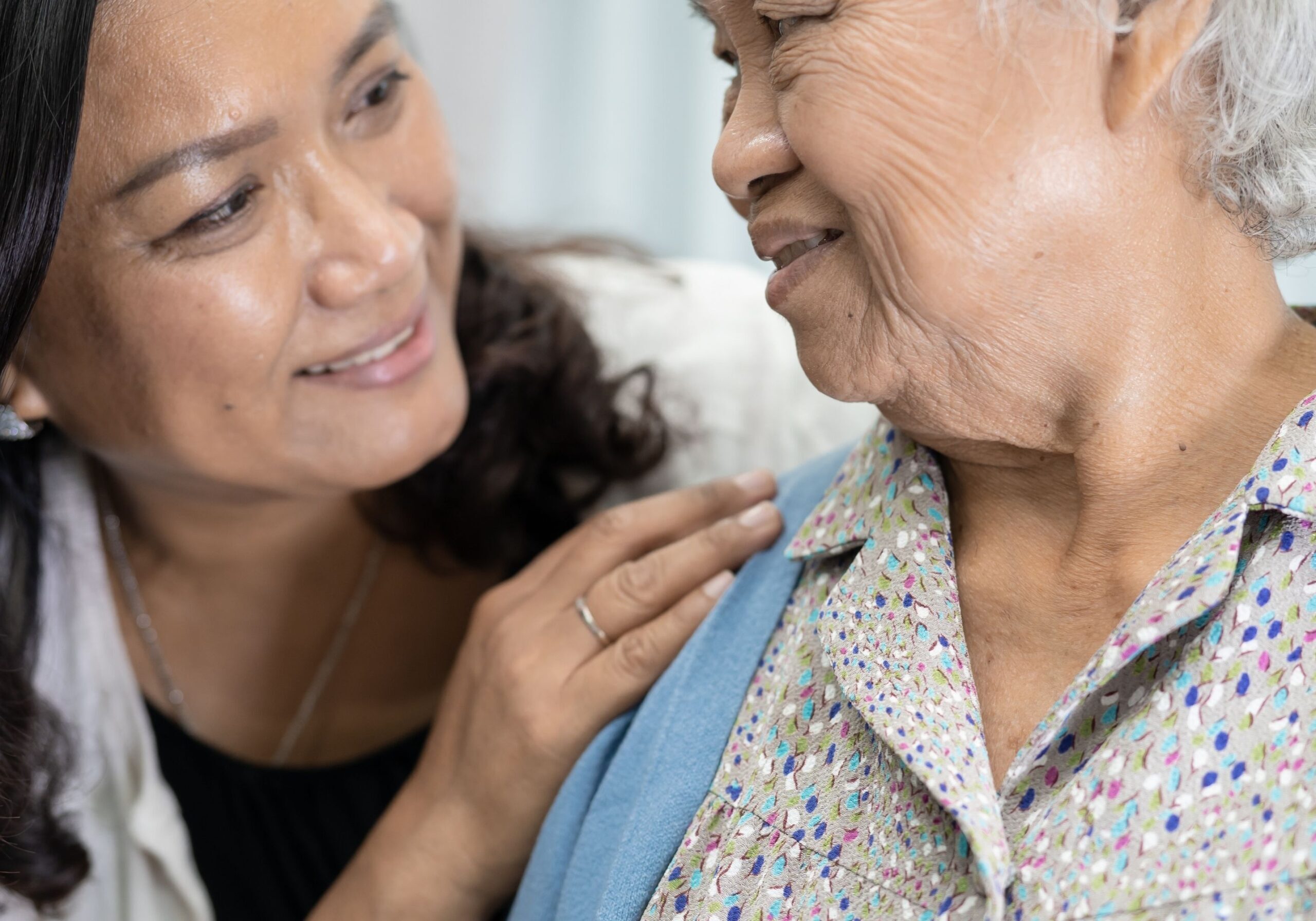 Woman smiling at Patient